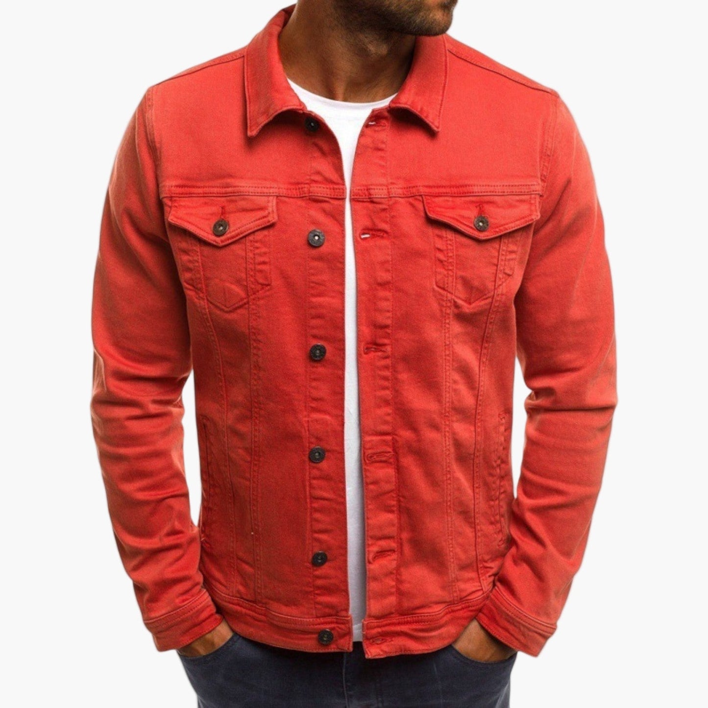 Veste en jean classique pour homme style urbain polyvalent