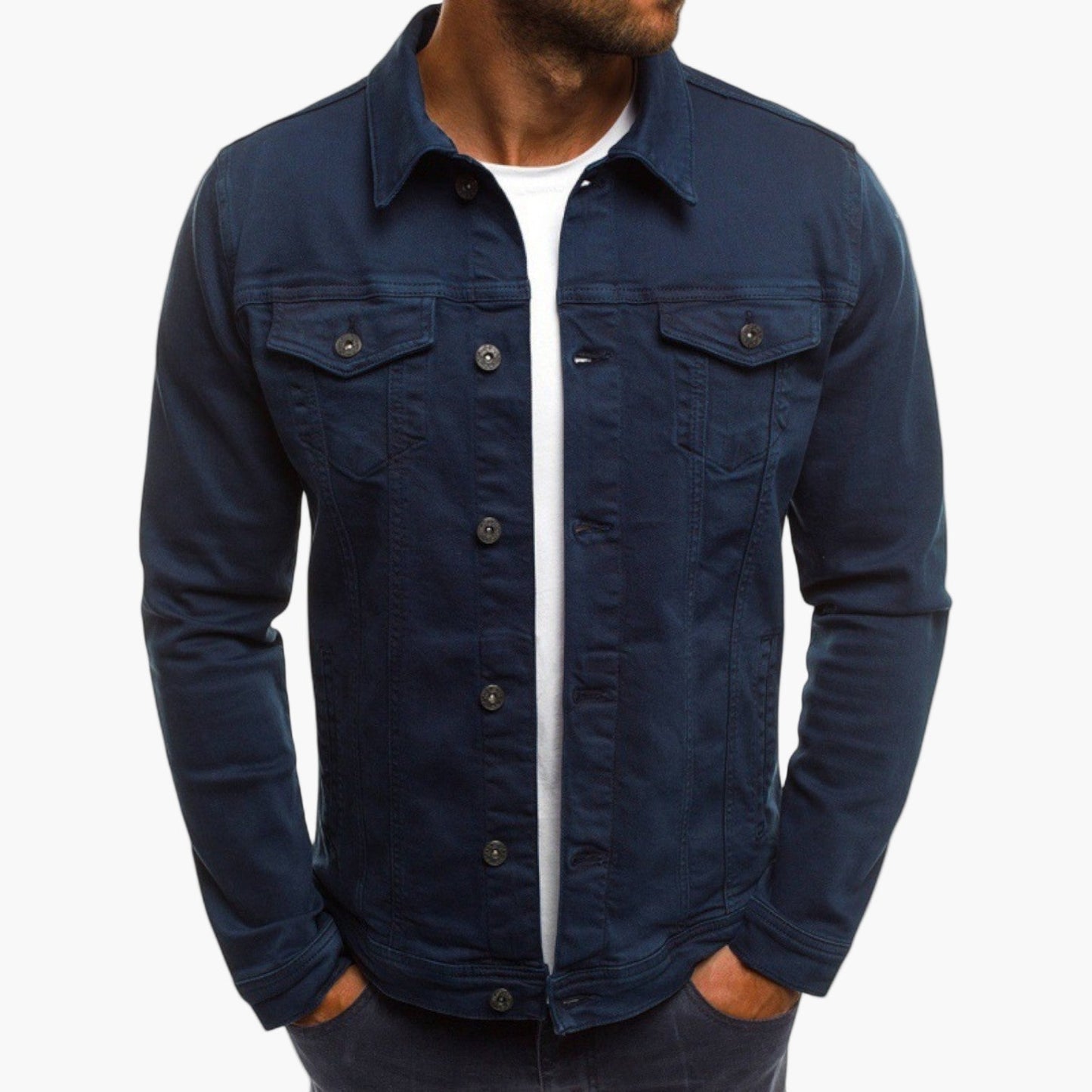 Veste en jean classique pour homme style urbain polyvalent