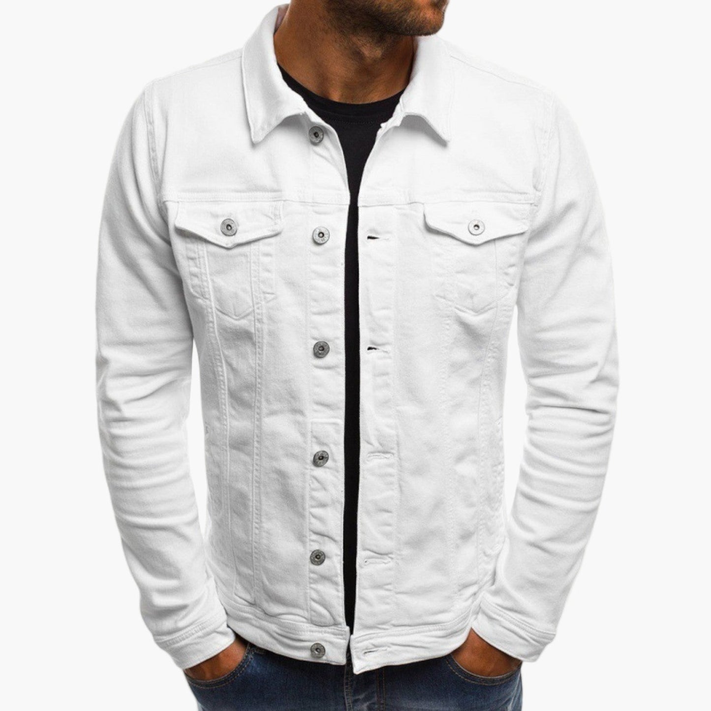 Veste en jean classique pour homme style urbain polyvalent