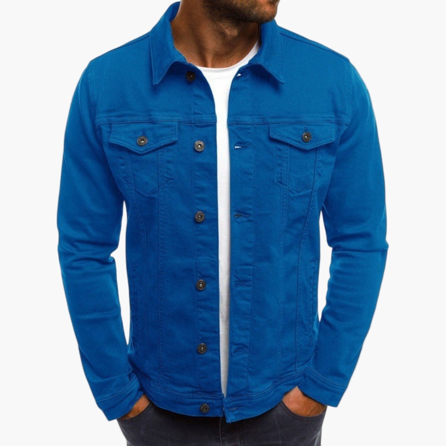 Veste en jean classique pour homme style urbain polyvalent