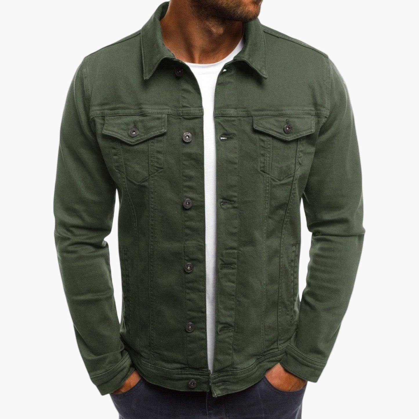 Veste en jean classique pour homme style urbain polyvalent