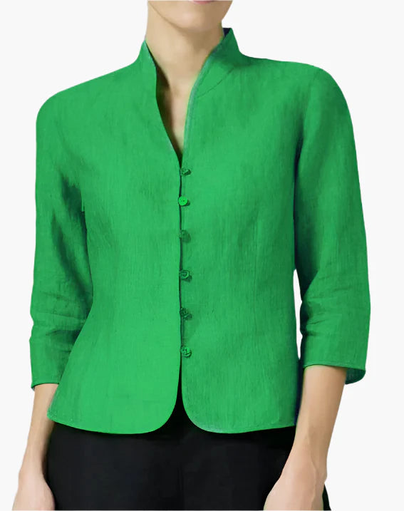 Veste Femme Élégante Style Mandarin Polyvalente pour Bureau et Occasions Formelles
