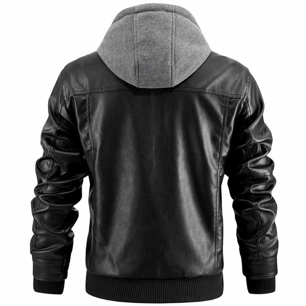Veste Motard à Capuche pour Homme Style Urbain Décontracté
