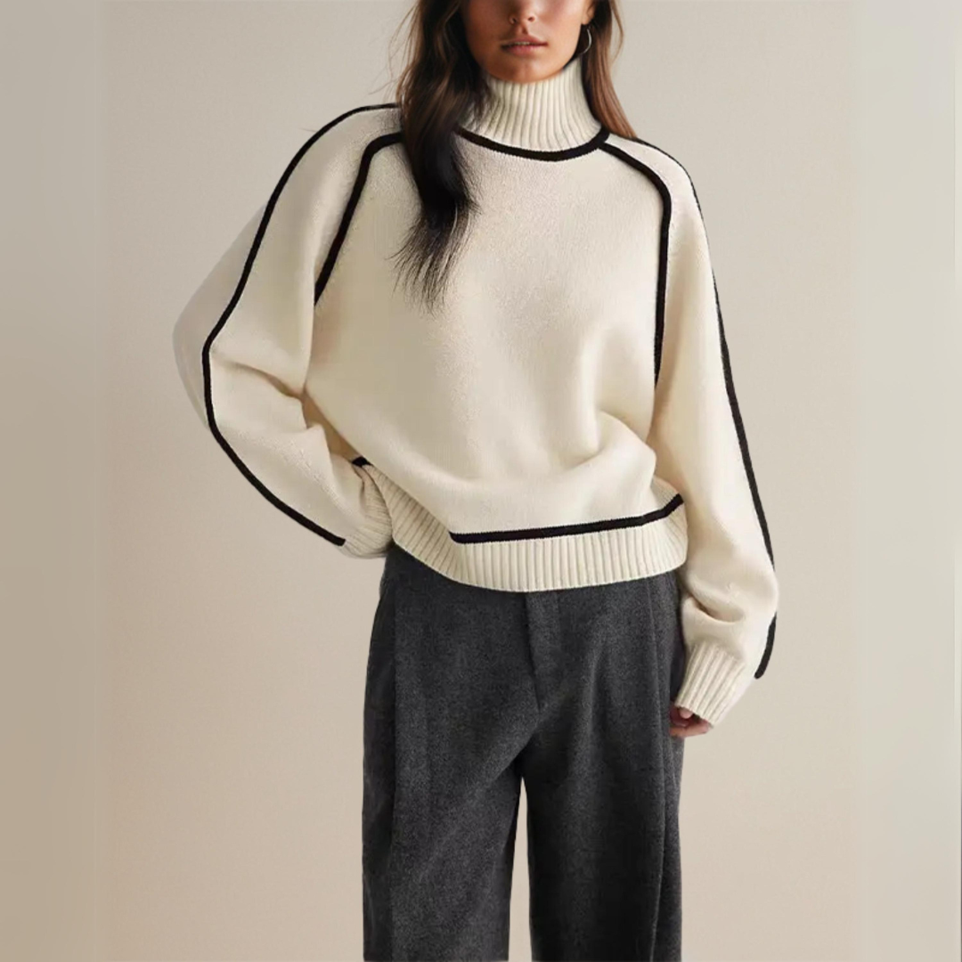 Pull à col roulé style décontracté pour femme – Élégant et polyvalent pour l’automne et l’hiver