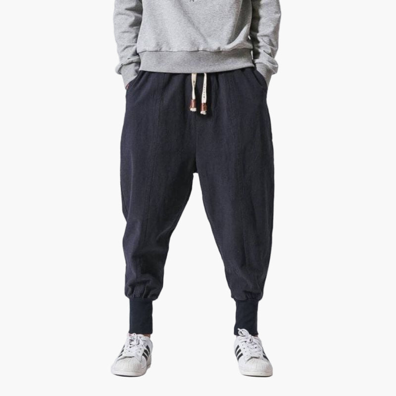 Pantalon harem décontracté homme style urbain pour loisirs et détente