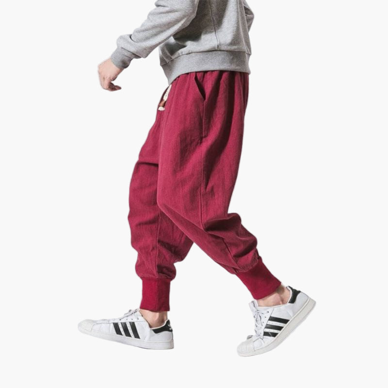Pantalon harem décontracté homme style urbain pour loisirs et détente