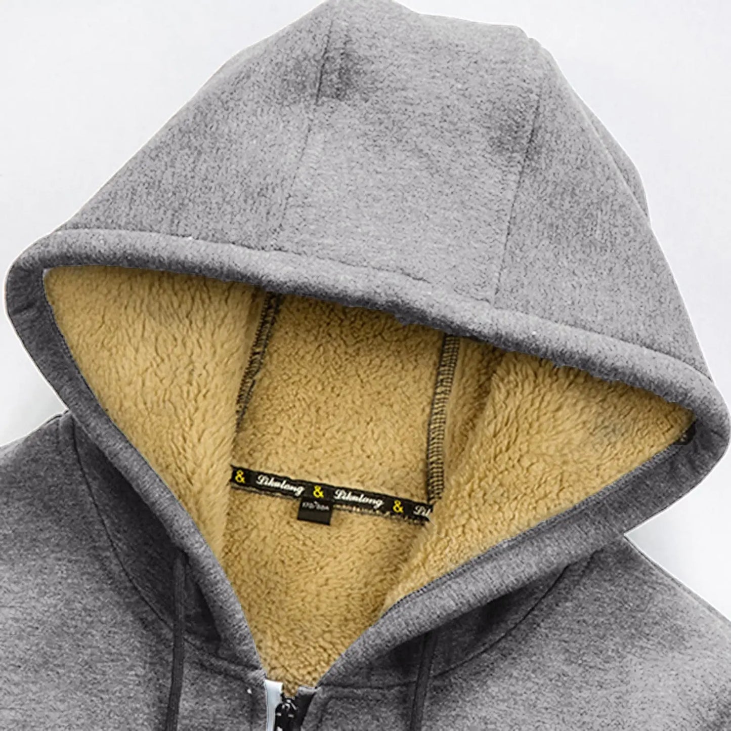 Derek – Sweat à Capuche Zippé Doublé Sherpa pour Homme