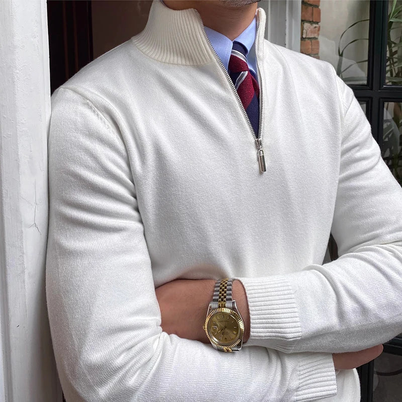 Pull demi-zippé style business pour homme – Élégance et confort professionnel
