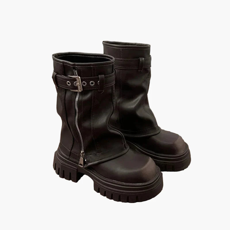 Bottes à plateforme style urbain pour femme, look tendance et décontracté