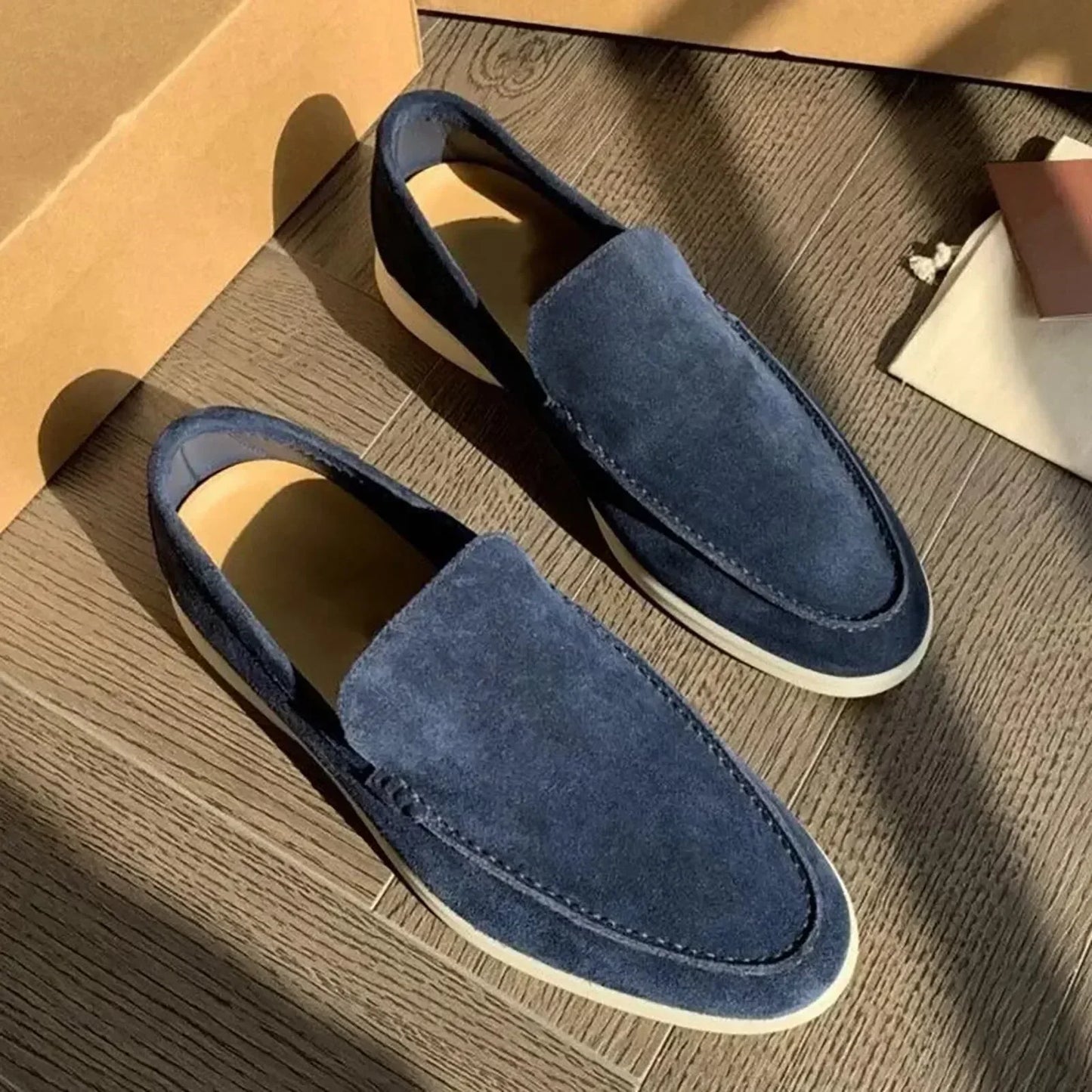 Donald – Mocassins en Daim pour Hommes à Bout Rond