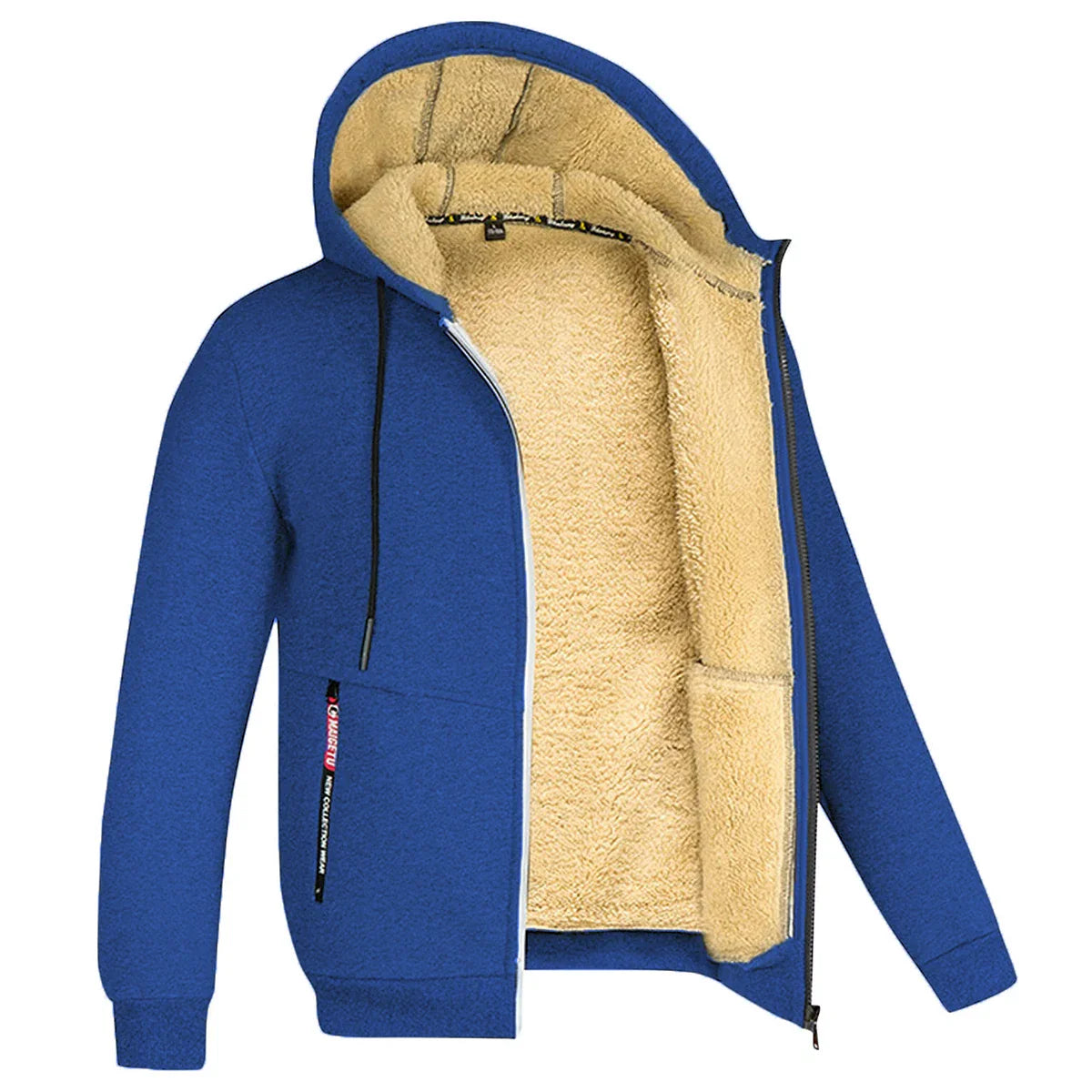 Derek – Sweat à Capuche Zippé Doublé Sherpa pour Homme