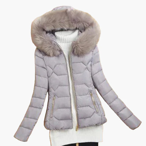 Doudoune Femme Élégante avec Capuche Large et Fermeture Zippée - Style Hiver Urbain