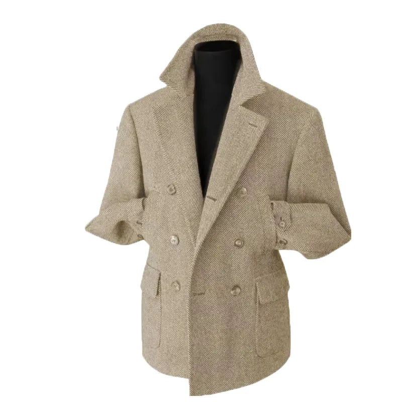 Veste blazer croisée style vintage pour homme – Élégance classique pour occasions habillées et décontractées