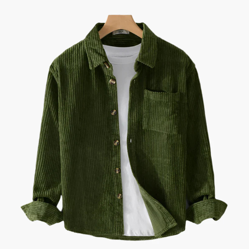 Chemise en velours côtelé style décontracté pour homme – idéale pour le quotidien et les loisirs