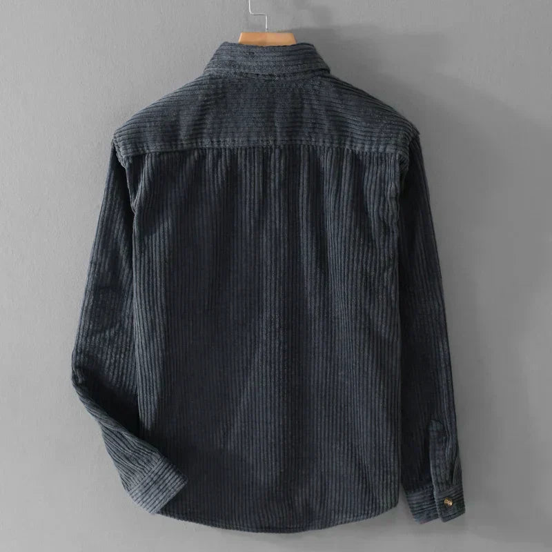 Chemise en velours côtelé style décontracté pour homme – idéale pour le quotidien et les loisirs
