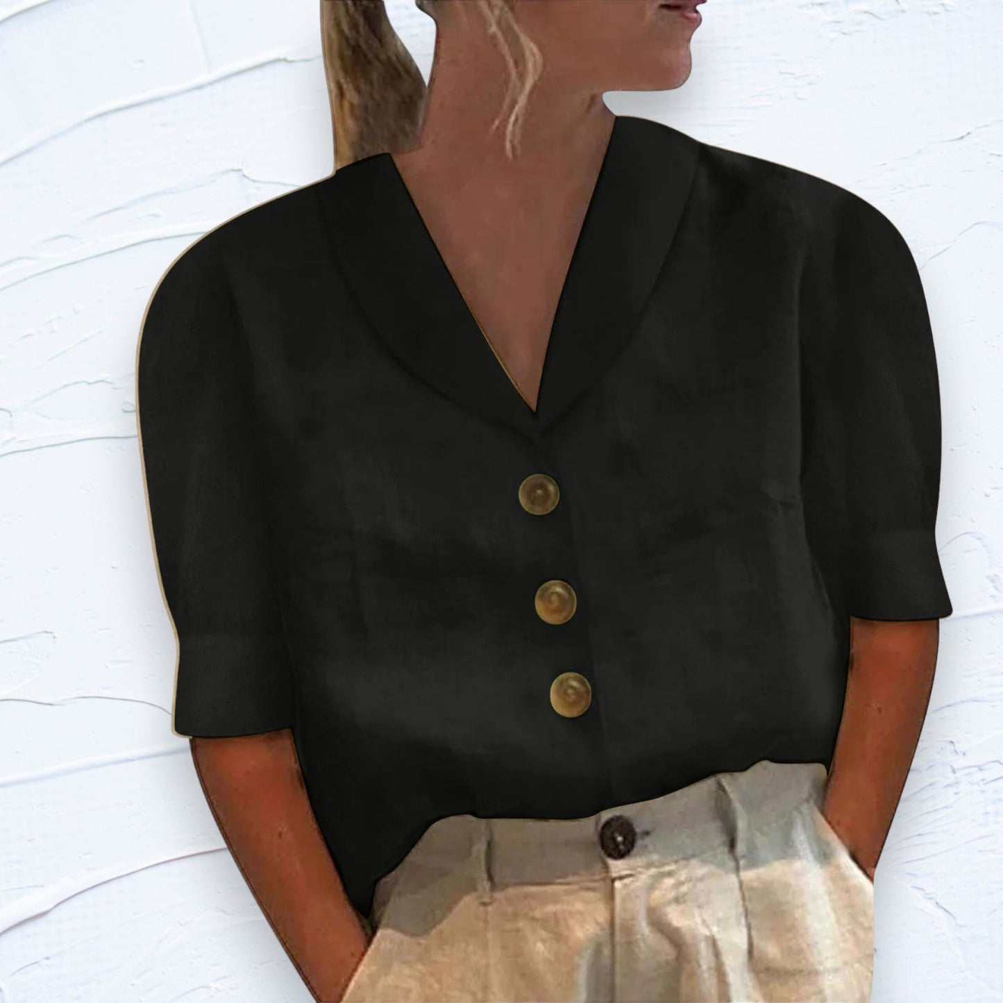 Chemise Respirante à Col en V pour Femmes