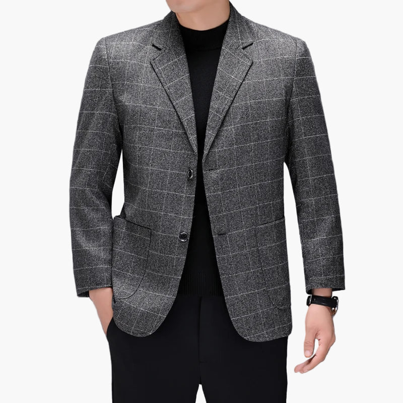 Veste de costume homme à carreaux élégante pour affaires et occasions formelles