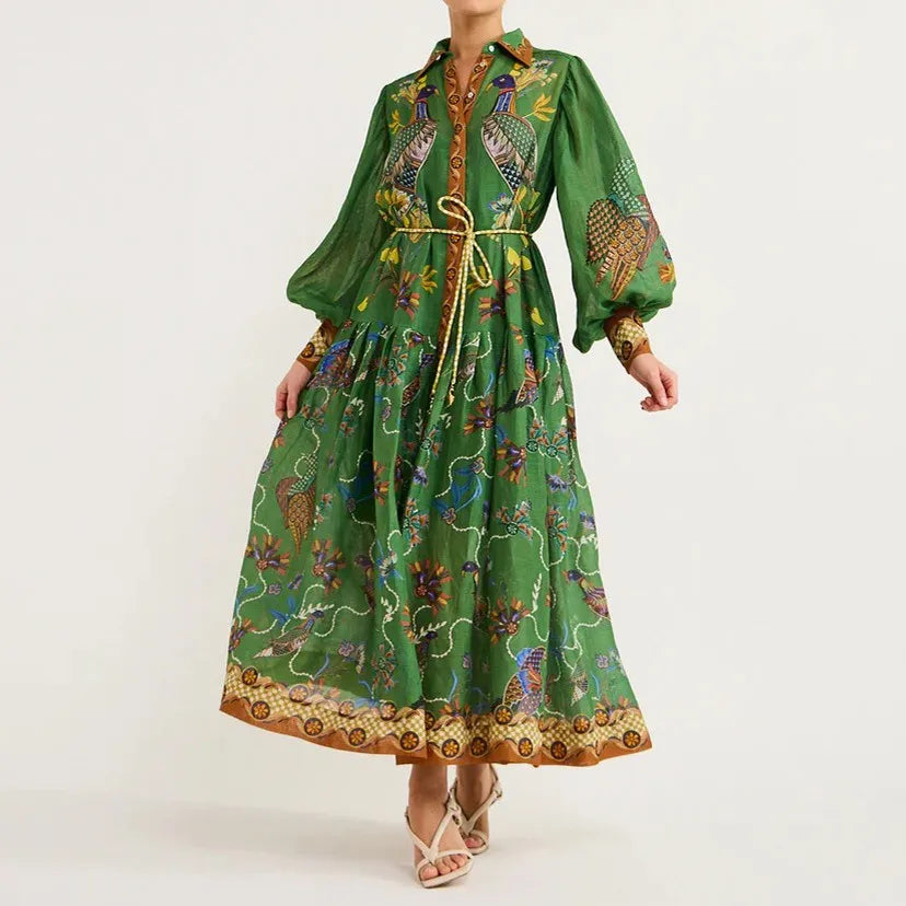 Julia – Robe Maxi Bohème à Boutons