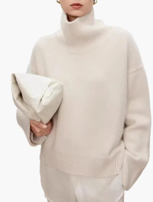 Pull à col roulé ample pour femme, style moderne et confortable pour l'automne et l'hiver