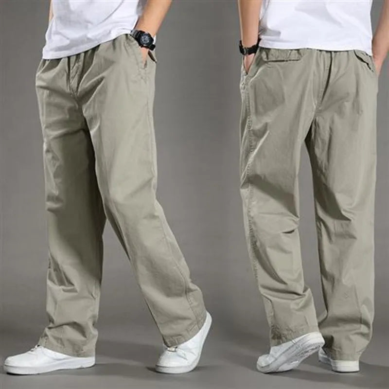 Pantalon décontracté en coton pour homme style ample et léger
