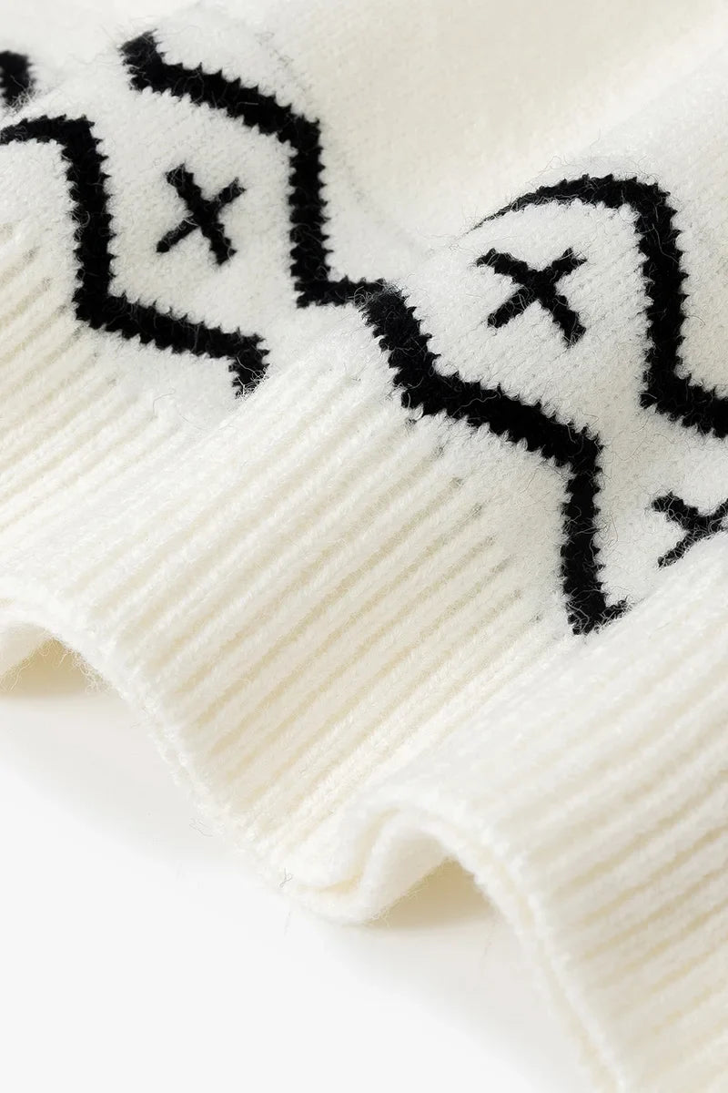 Pull d'hiver unisexe style nordique à motif flocon de neige, parfait pour l'automne et Noël