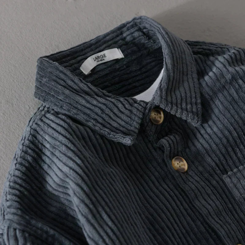 Chemise en velours côtelé style décontracté pour homme – idéale pour le quotidien et les loisirs
