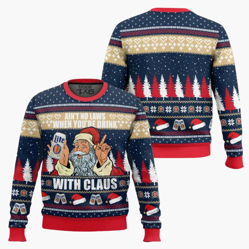 Pull de Noël homme style ugly sweater humour bière, fête et détente