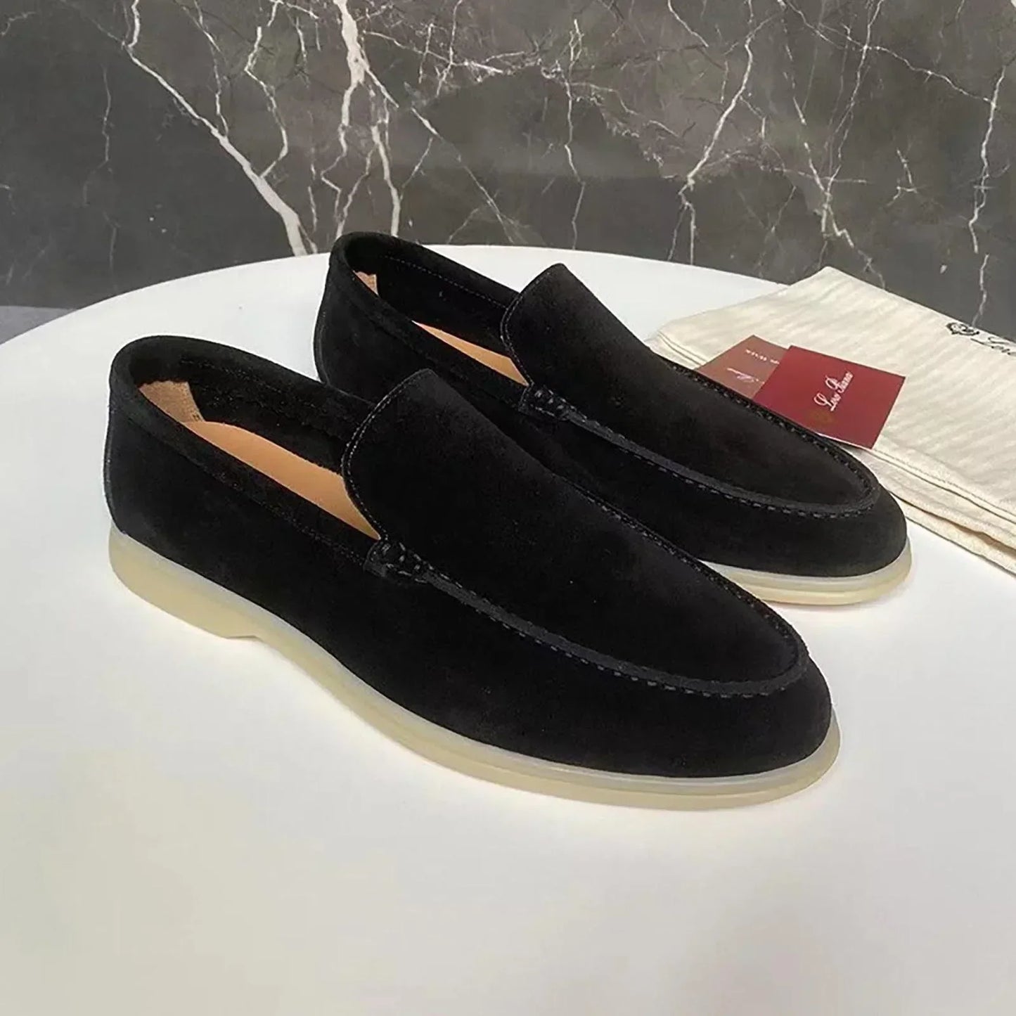 Donald – Mocassins en Daim pour Hommes à Bout Rond