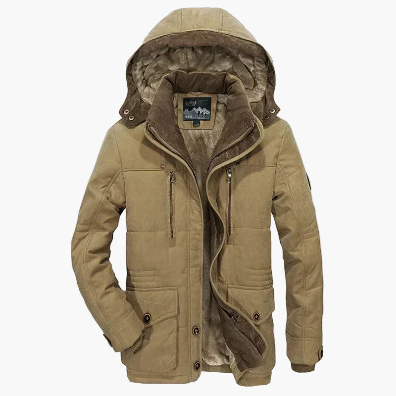 Manteau d'hiver homme style urbain avec capuche et doublure chaude
