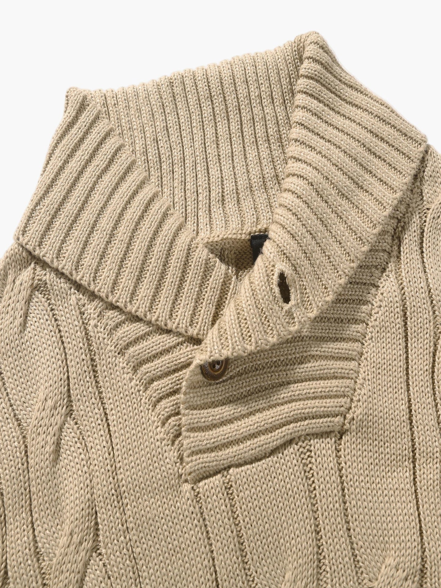 Pull à col châle torsadé pour homme style décontracté élégant