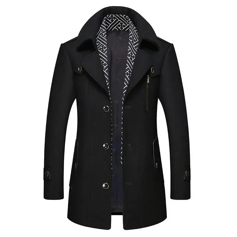 Manteau long élégant à la mode pour homme – Style urbain chic et confortable