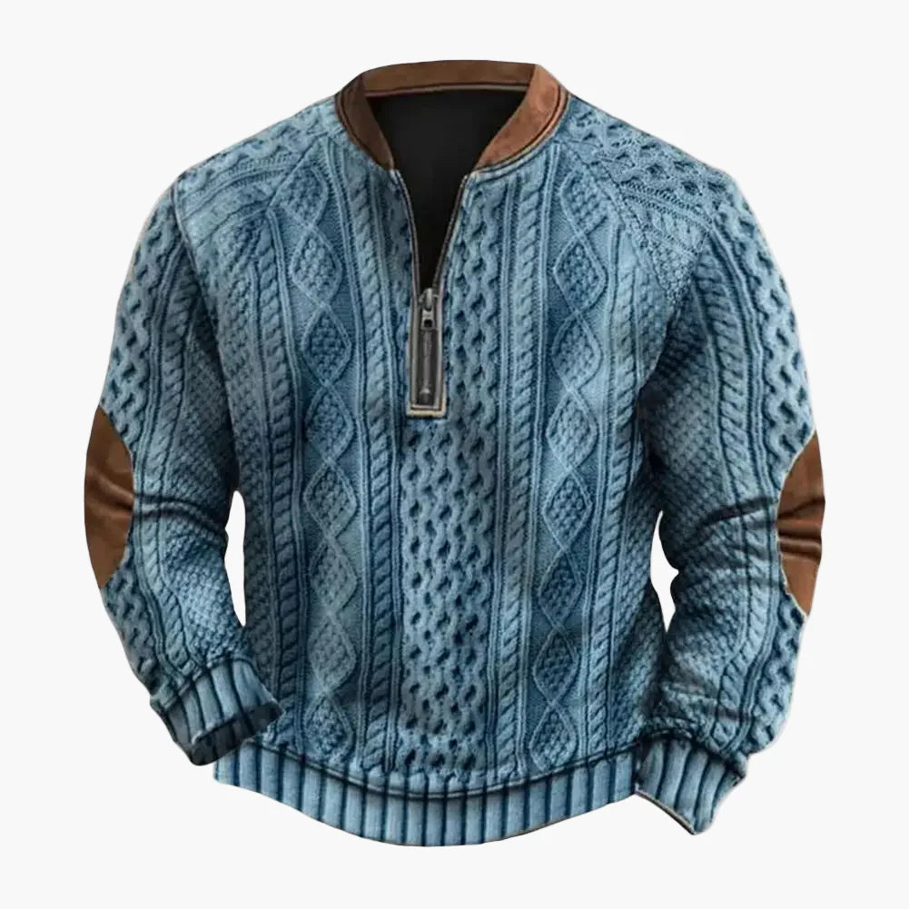 Sweat-shirt homme col rond style patchwork sportswear chic pour automne et hiver