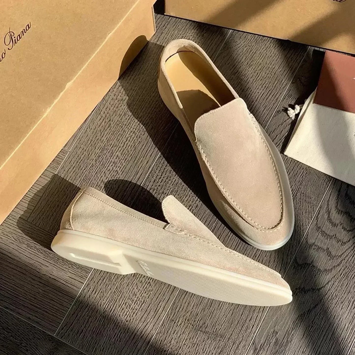 Donald – Mocassins en Daim pour Hommes à Bout Rond