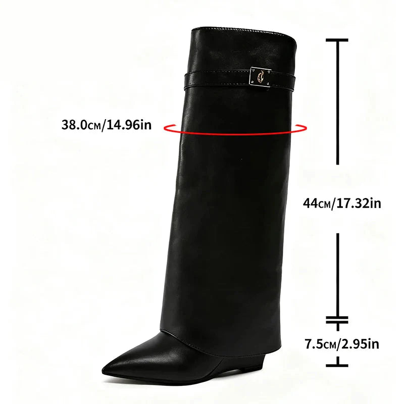 Bottes Femme Pointues à Talon Plat Style Moderne et Élégant
