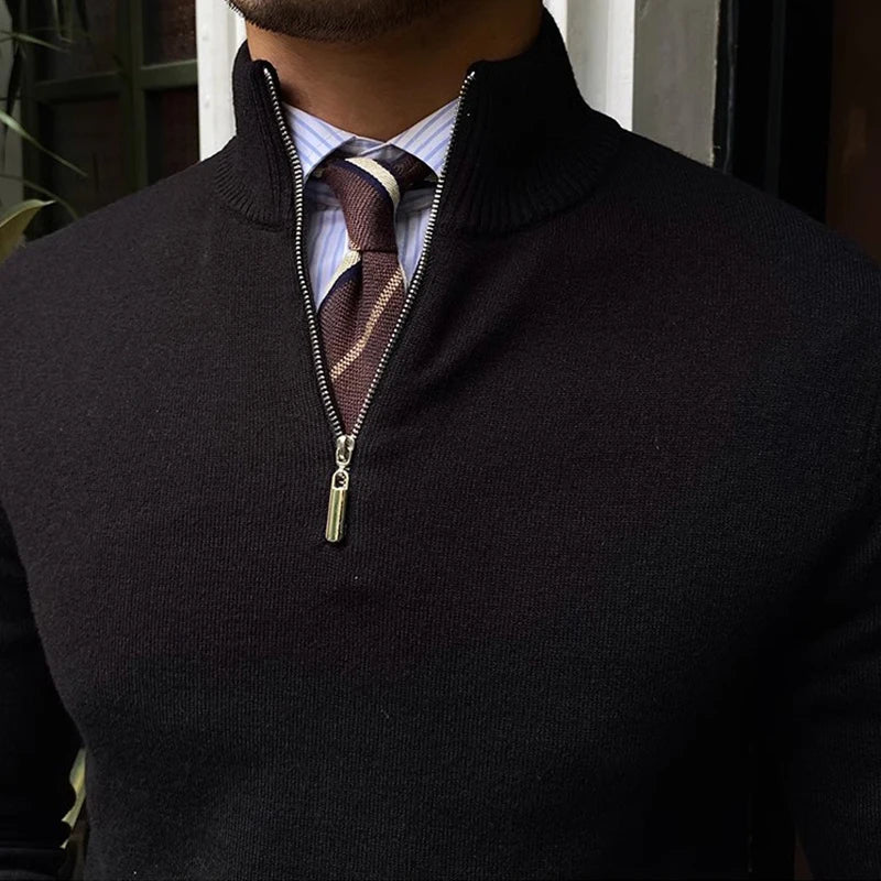 Pull demi-zippé style business pour homme – Élégance et confort professionnel