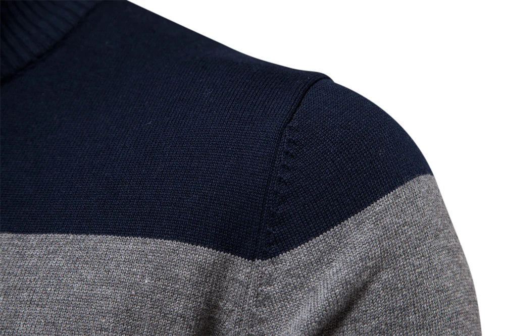 Pull à fermeture éclair quart pour homme – Style rayé chic et polyvalence quotidienne