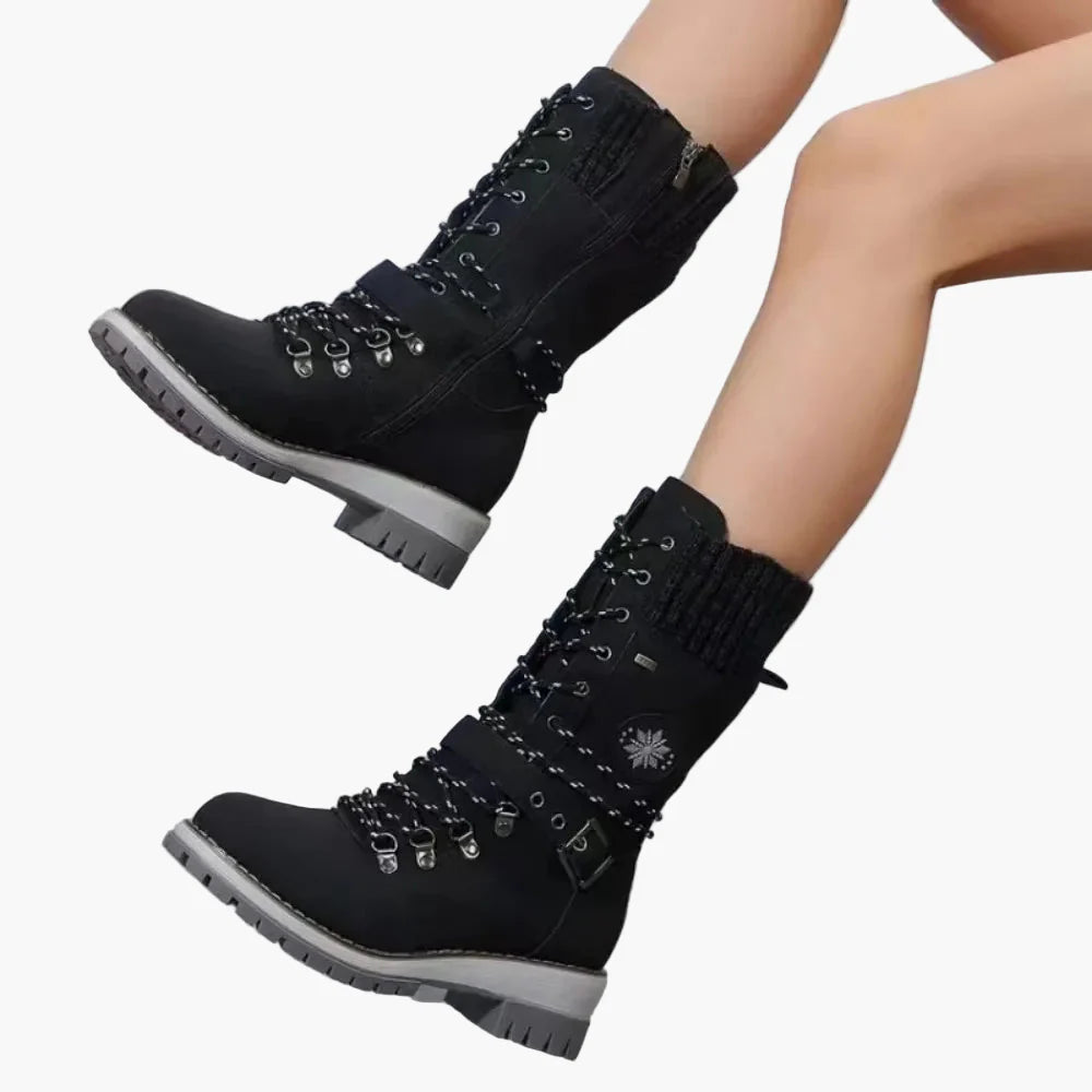 Bottes d’hiver montantes pour femme style randonnée urbaine