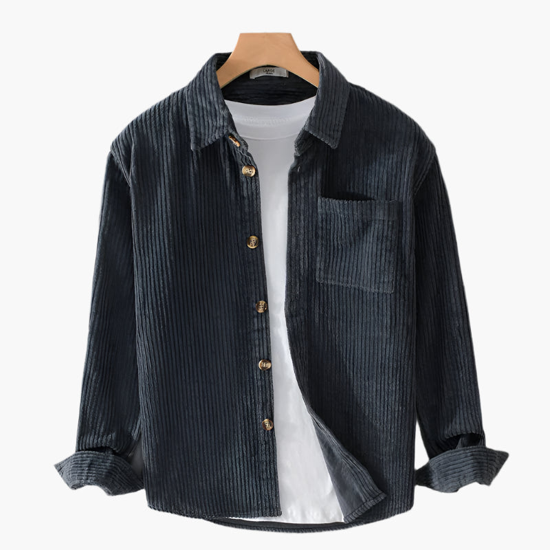Chemise en velours côtelé style décontracté pour homme – idéale pour le quotidien et les loisirs