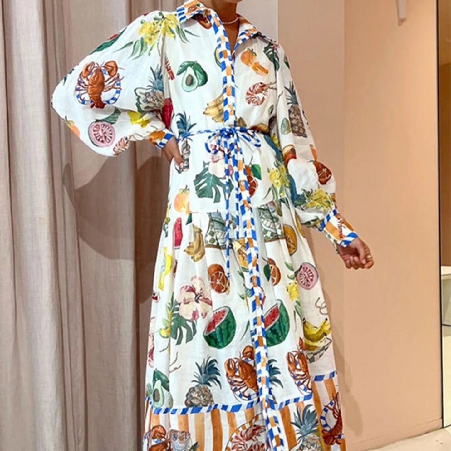 Julia – Robe Maxi Bohème à Boutons