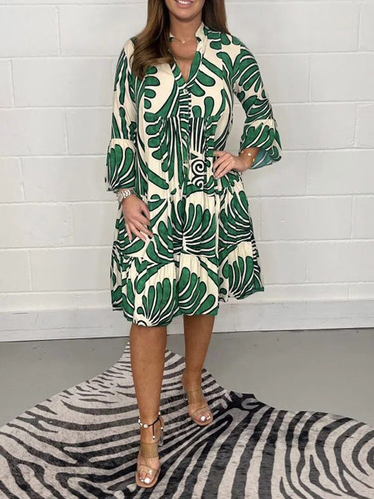 Robe Midi Plissée à Imprimé Floral
