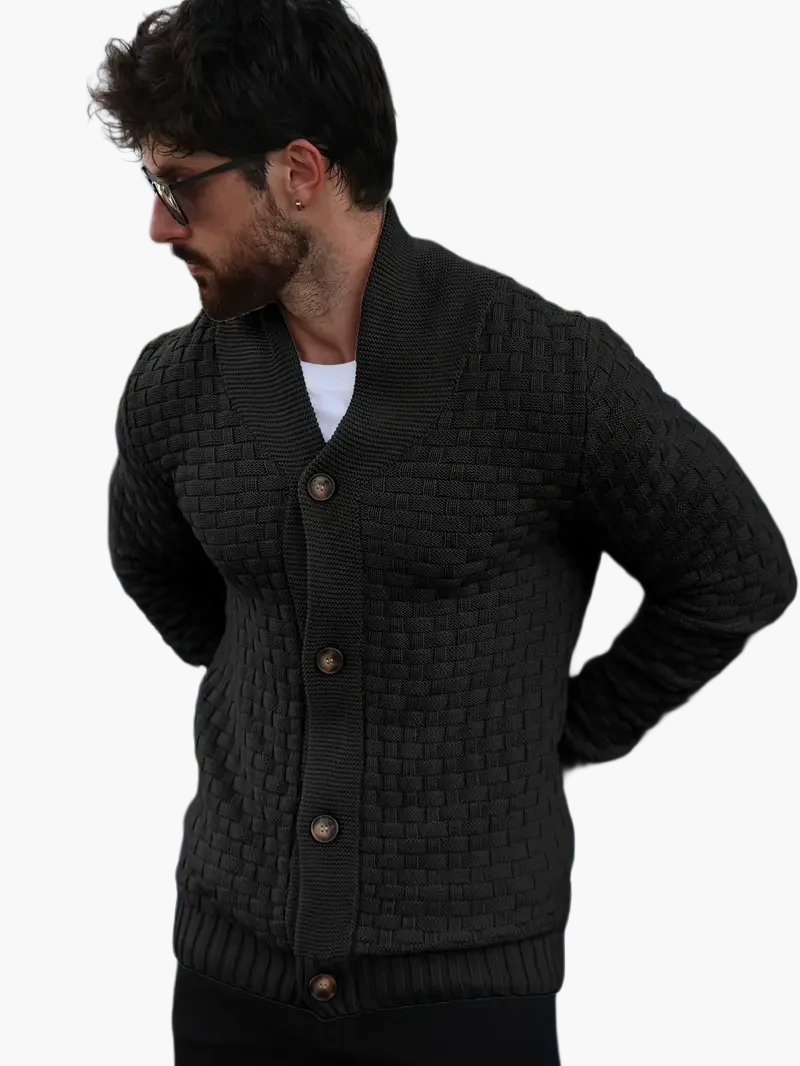 Cardigan homme style décontracté tricoté col châle pour look urbain et élégant
