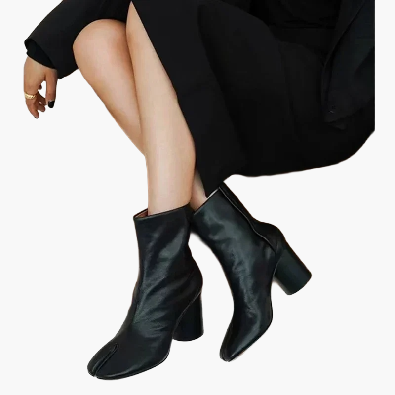 Bottines Femme à Talon Bloc Style Tabi Mode Urbaine