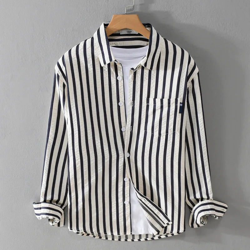 Malcolm – Chemise Rayée à Manches Longues