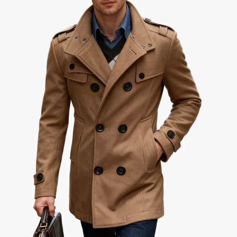 Manteau caban élégant pour homme, style urbain chic, parfait pour l'hiver