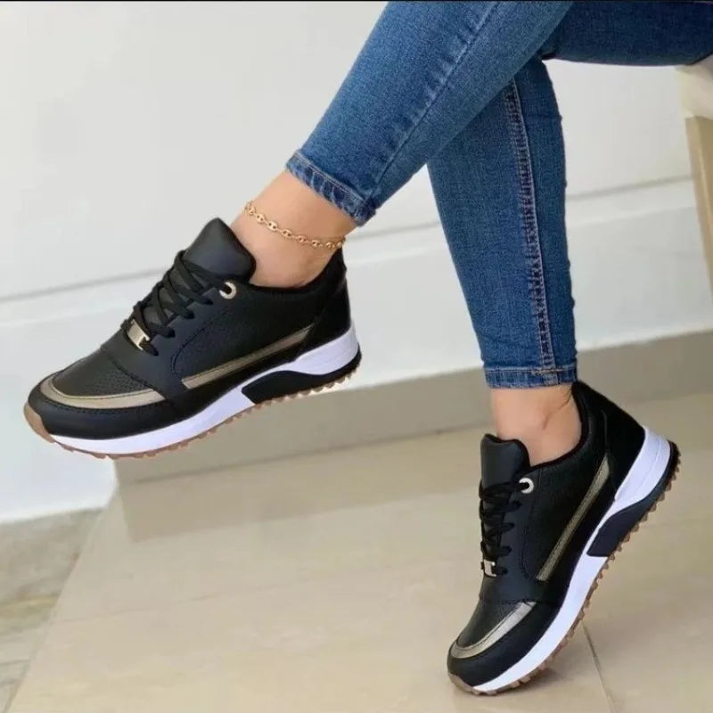 Emma – Chaussures de Sport Décontractées pour Femmes en Cuir PU avec Semelle Confortable