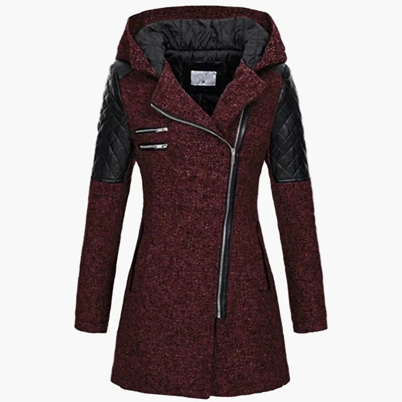 Manteau long femme à capuche style urbain élégant pour hiver et automne