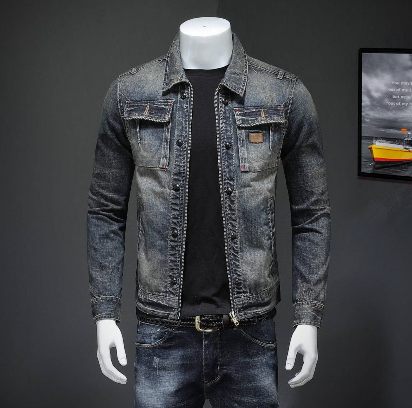 Veste en jean style classique pour homme – Élégance urbaine et look intemporel