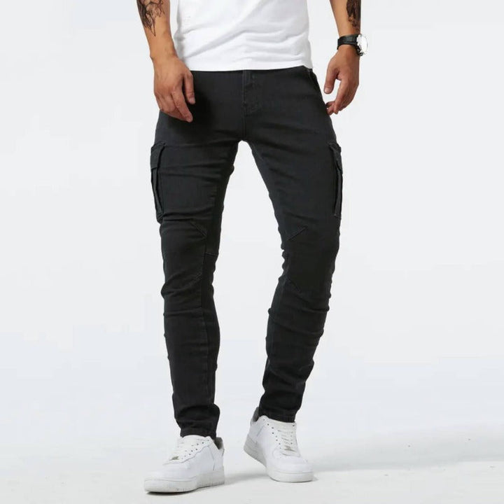 Pantalon Cargo en Denim Multi-Poches pour Hommes
