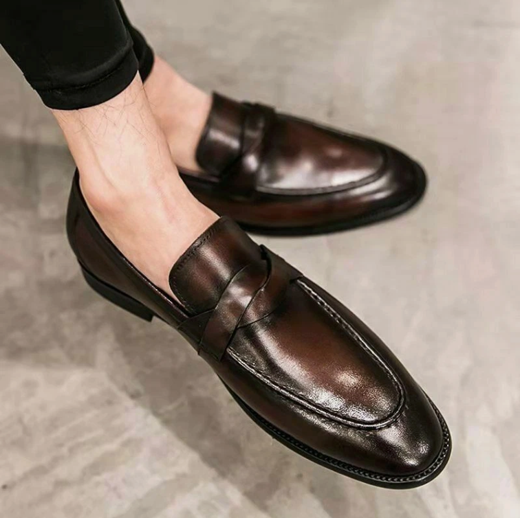 Mocassins en Cuir Pur Faits à la Main pour Homme