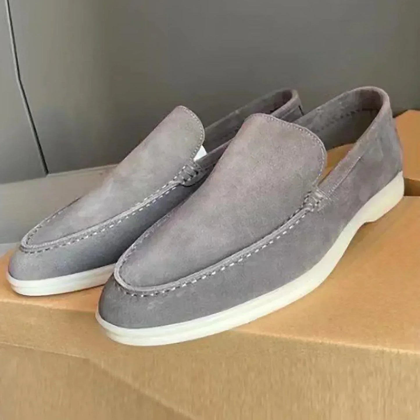 Donald – Mocassins en Daim pour Hommes à Bout Rond
